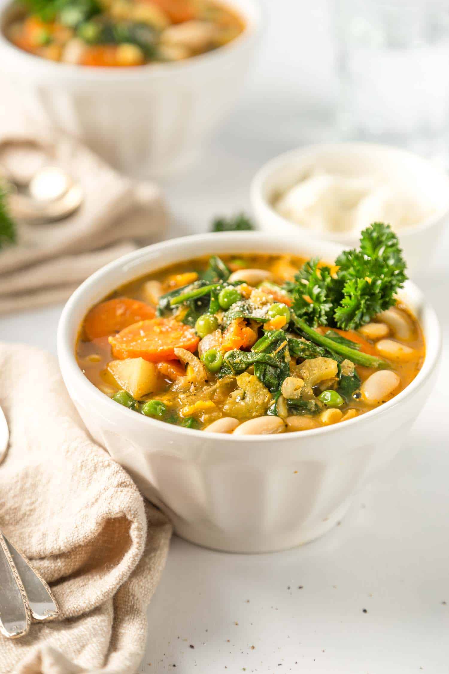 Delicious vegan stew with beans and lentils