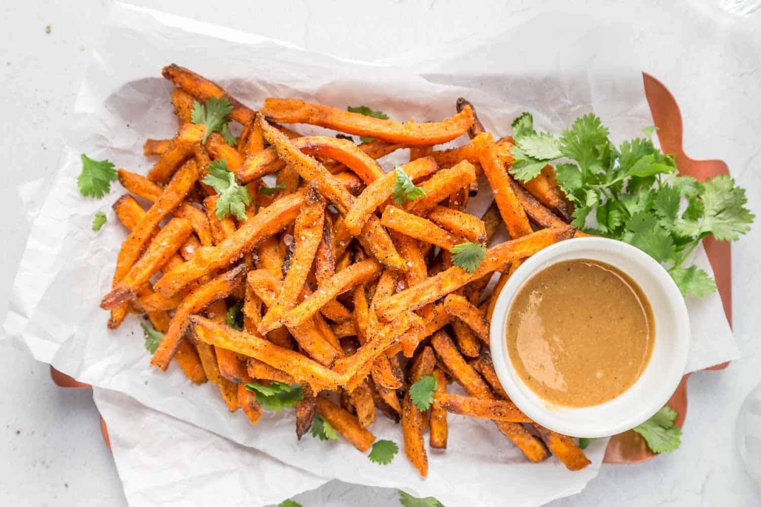 Frozen Sweet Potato Fries In the Air Fryer {with Spicy Maple Mustard Sauce}