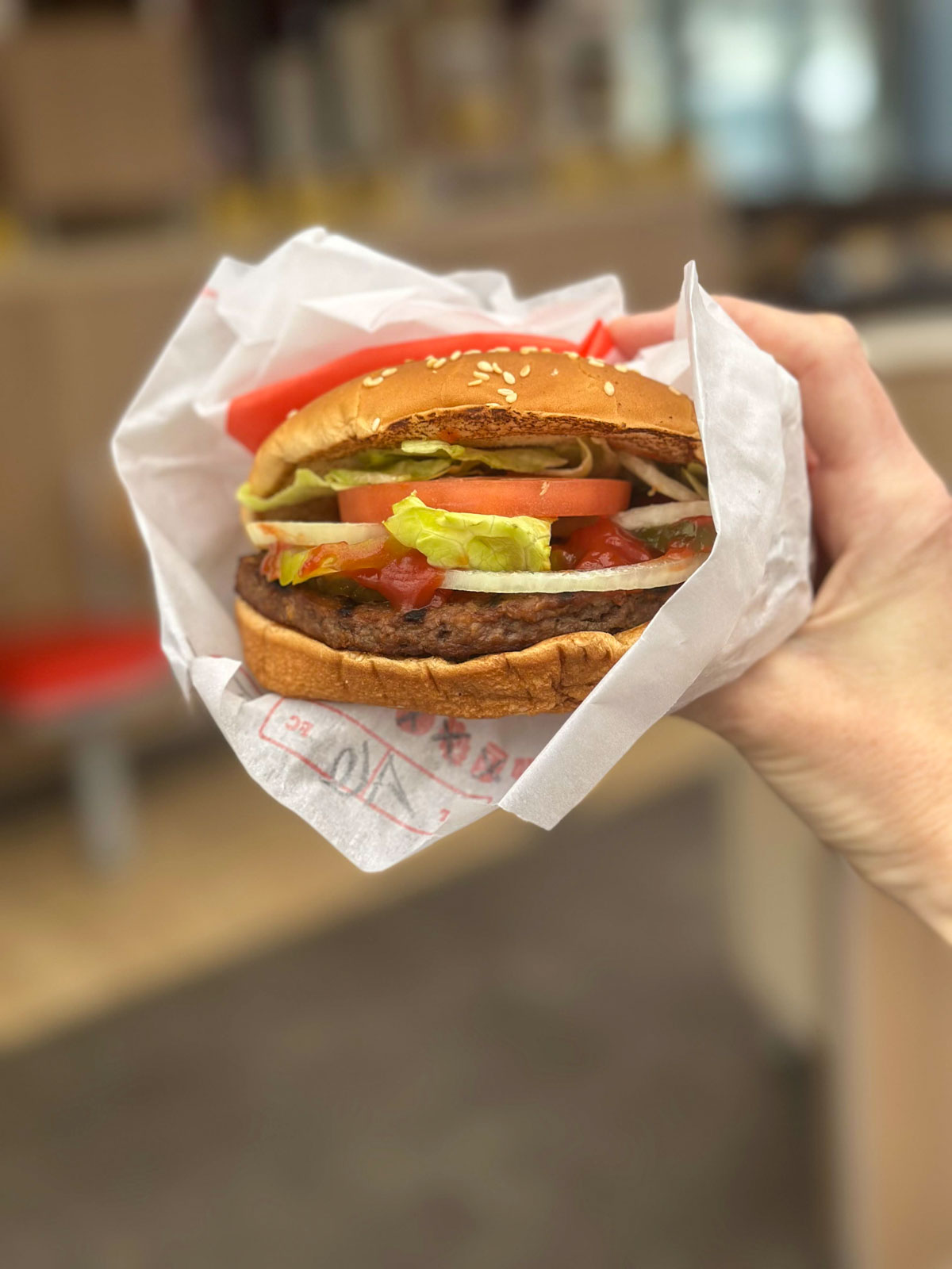 The vegan Impossible Burger, available at Burger King.