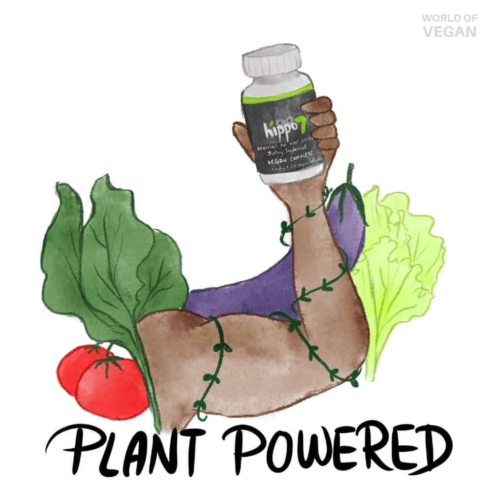 Hippo 7 Vitamins Plant Powered World of Vegan Art