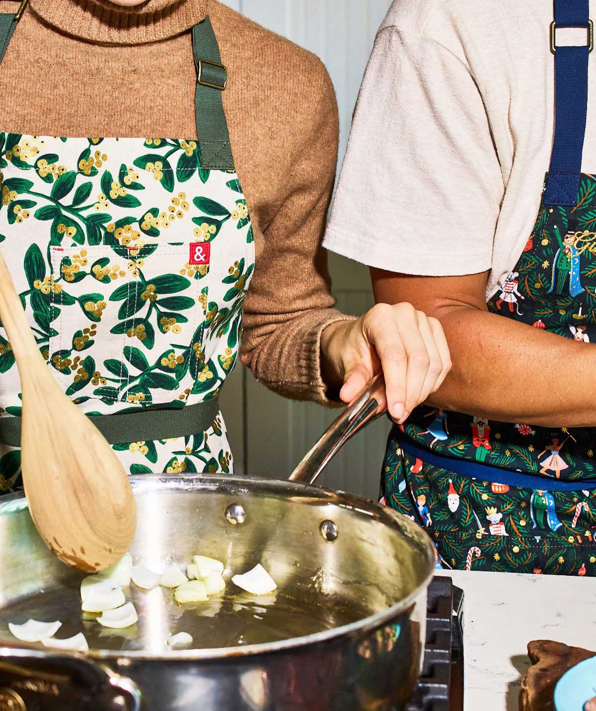 Festive holiday Hedley & Bennett aprons his and hers.