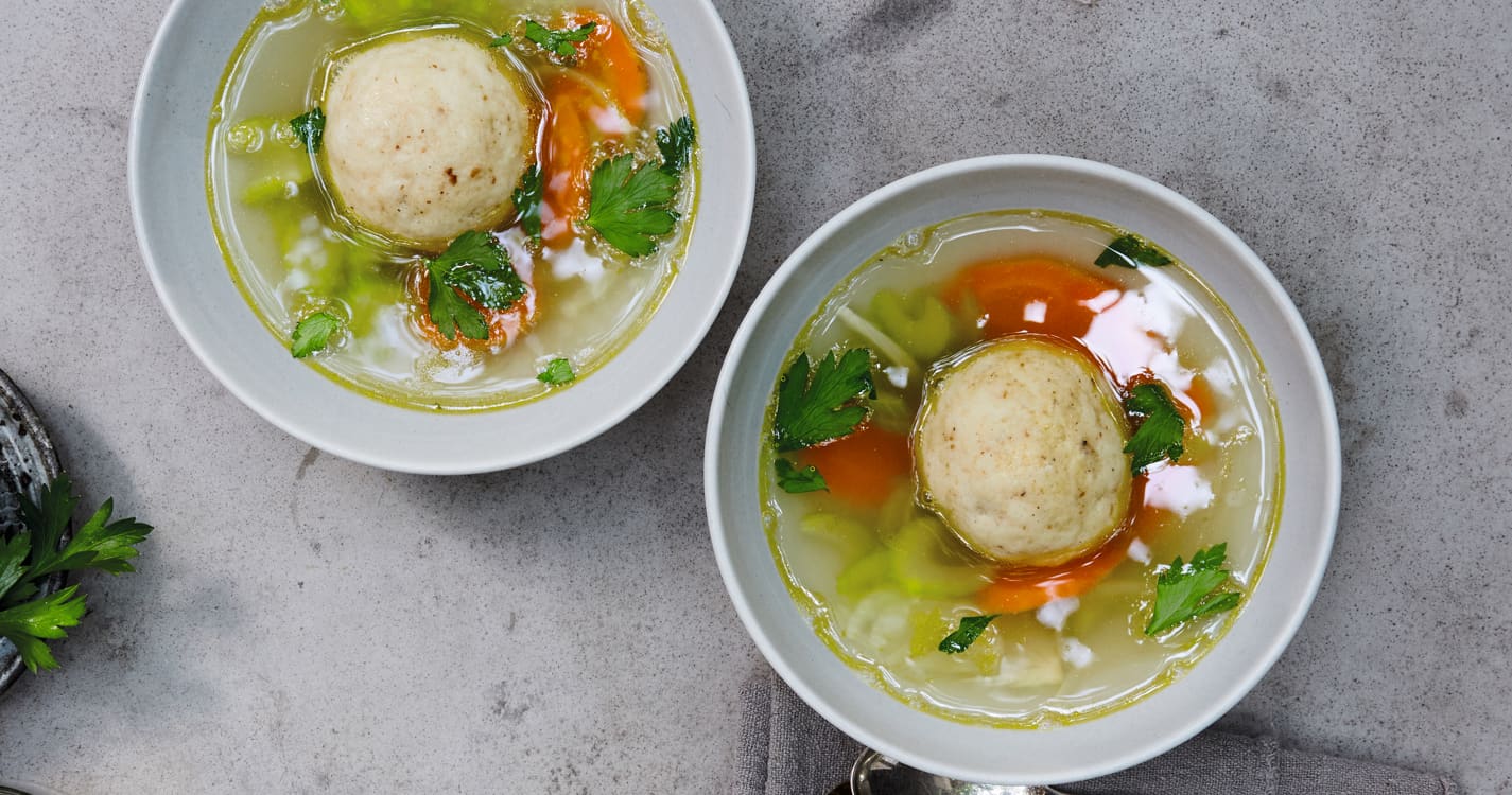 Vegan Matzo Ball Soup Recipe | How to Celebrate A Vegan Passover Seder | WorldofVegan.com |