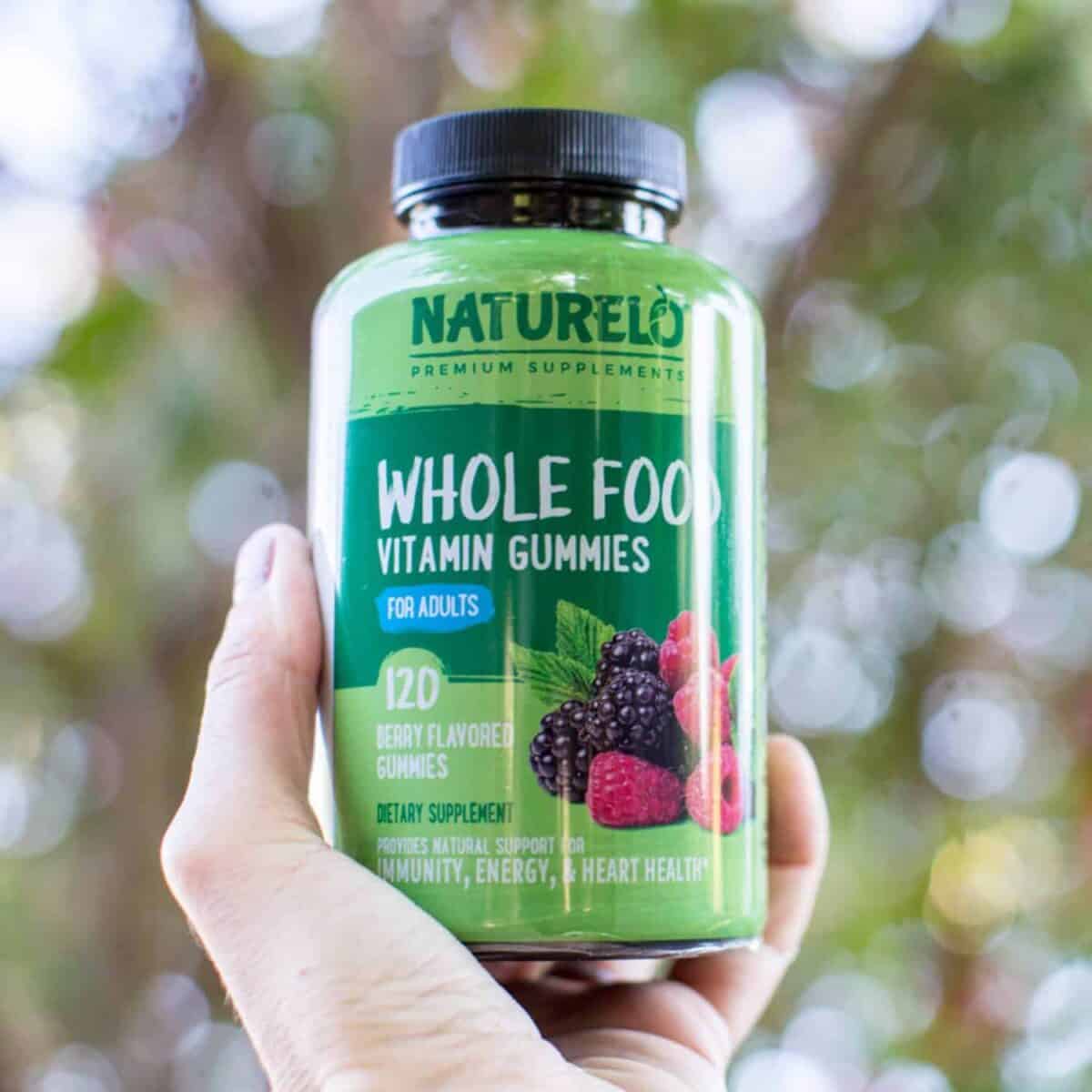 Vegan whole food gummy vitamins from naturelo for adults.