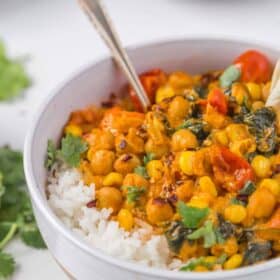veggie chickpea spinach curry
