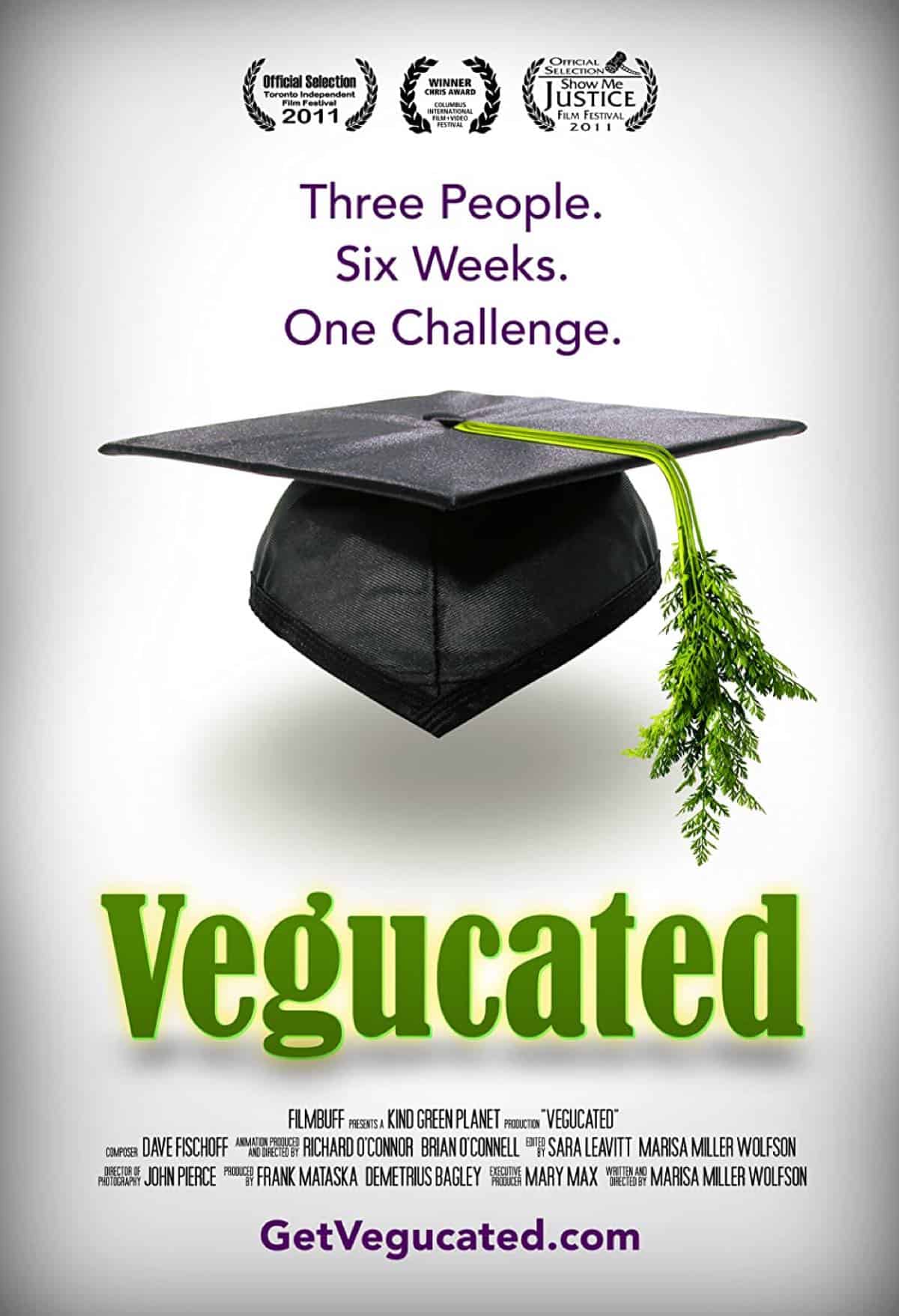 Vegucated vegan documentary movie poster. 