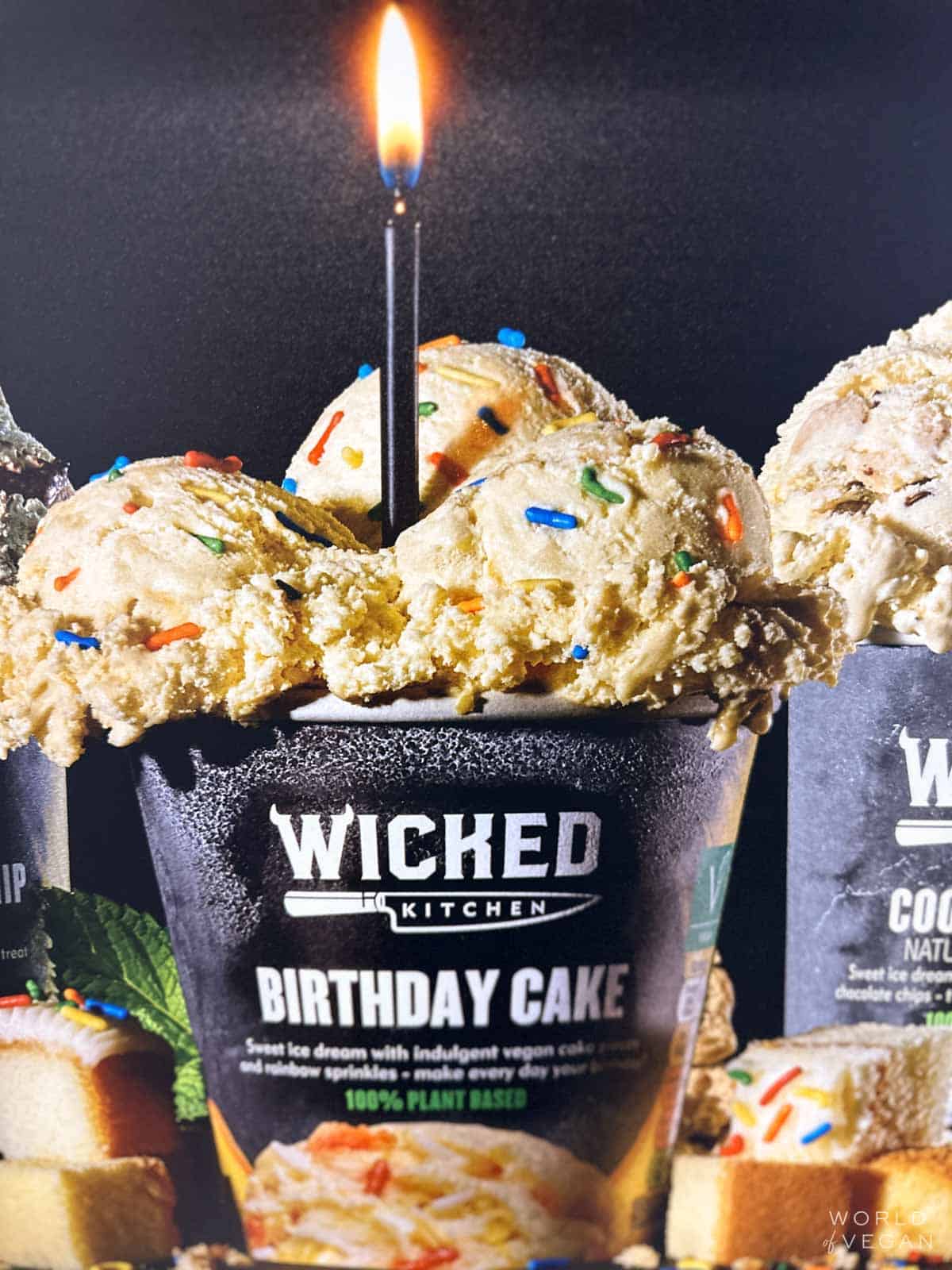 Wicked Kitchen brand Birthday Cake vegan ice cream.