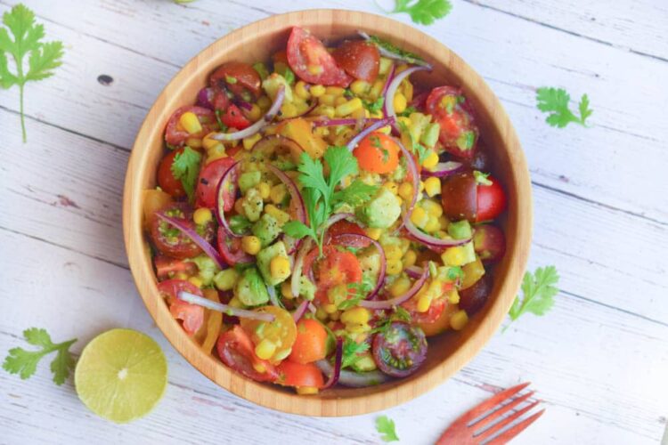 Fresh Summer Tomato Salad Recipe | Easy Vegan Side | World of Vegan | #summer #salad #tomato #avocado #fresh #worldofvegan